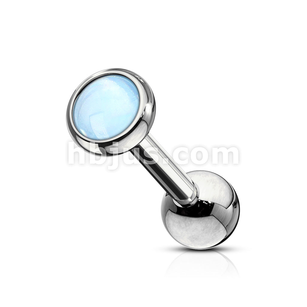 Illuminating Stone Flat Set 316L Surgical Steel Barbell Studs for... - Image 4