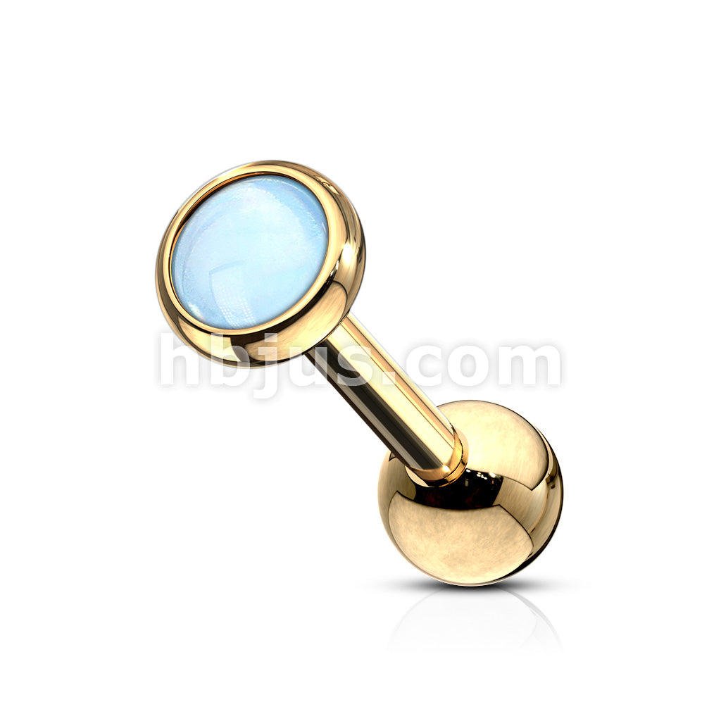 Illuminating Stone Flat Set 316L Surgical Steel Barbell Studs for... - Image 6