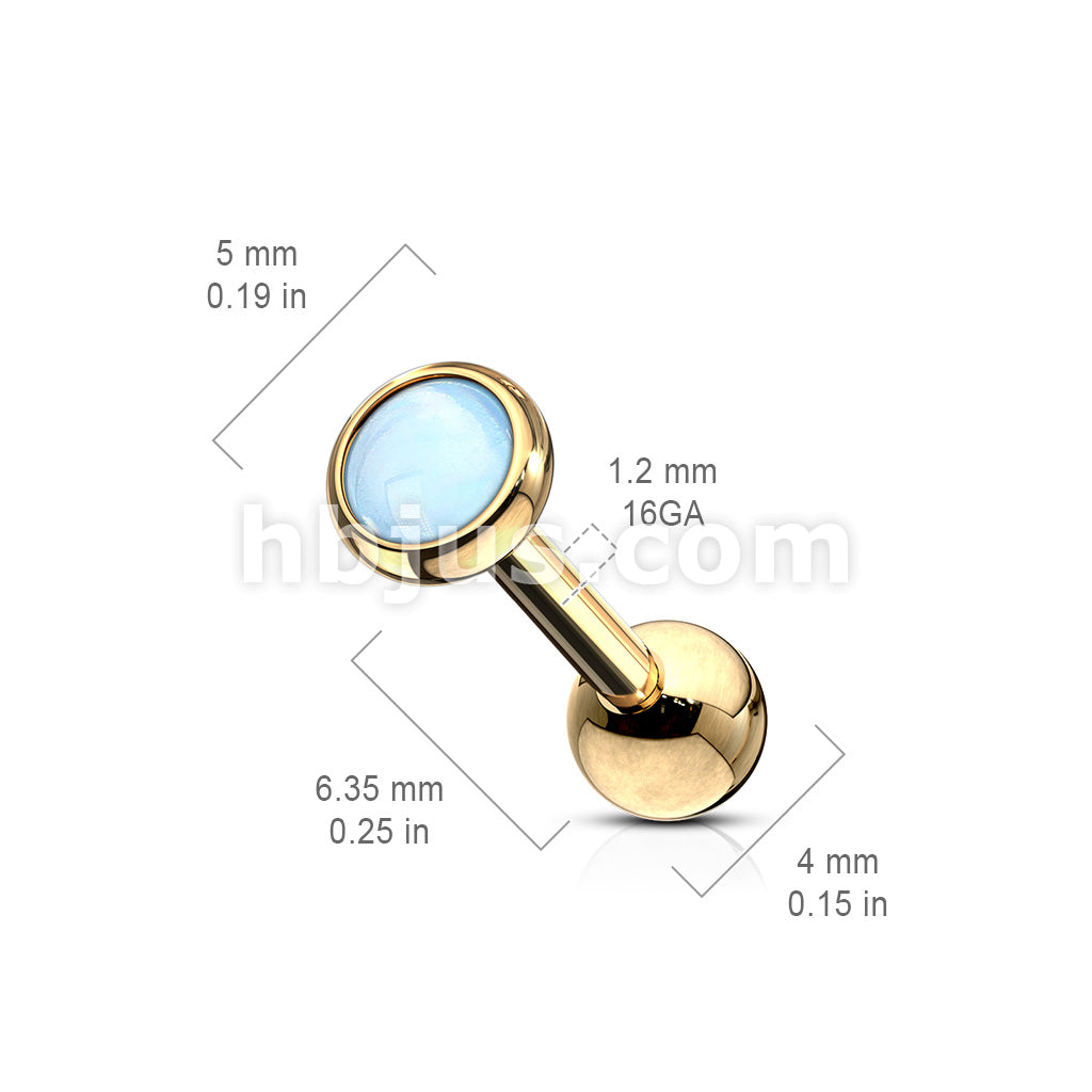 Illuminating Stone Flat Set 316L Surgical Steel Barbell Studs for... - Image 11