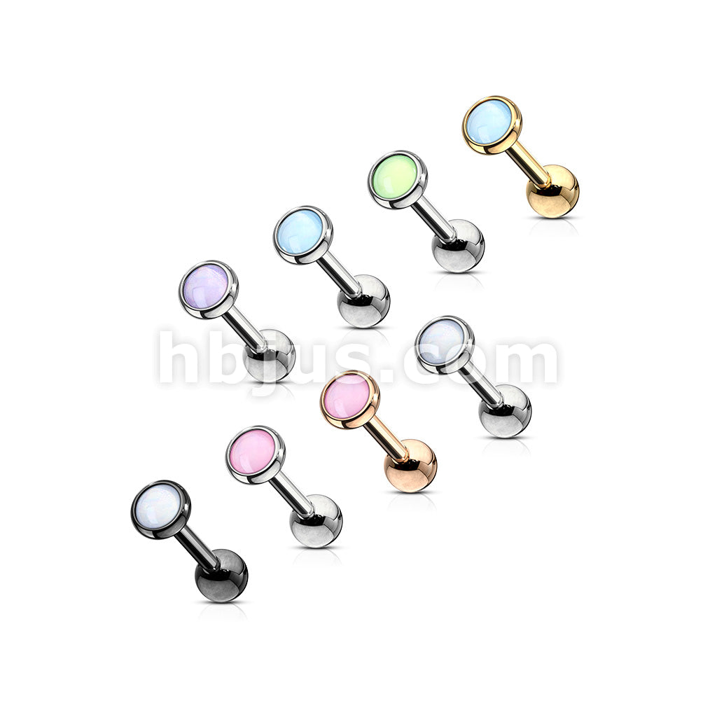 Illuminating Stone Flat Set 316L Surgical Steel Barbell Studs for... - Image 12