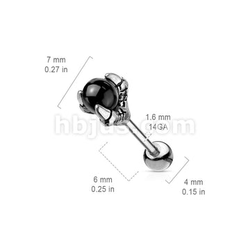 316L Surgical Steel Dragon Claw Holding Black Ball 316L Surgical Steel... - Image 3