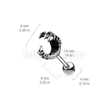 316L Surgical Steel Eagle Claw 316L Surgical Steel Cartilage, Tragus... - Image 3