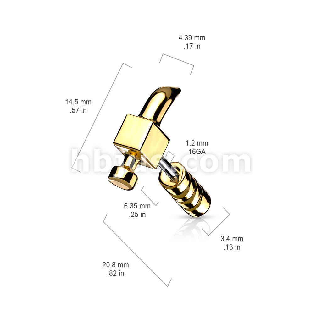 316L Surgical Steel Claw Hammer 316L Surgical Steel Cartilage, Tragus... - Image 6