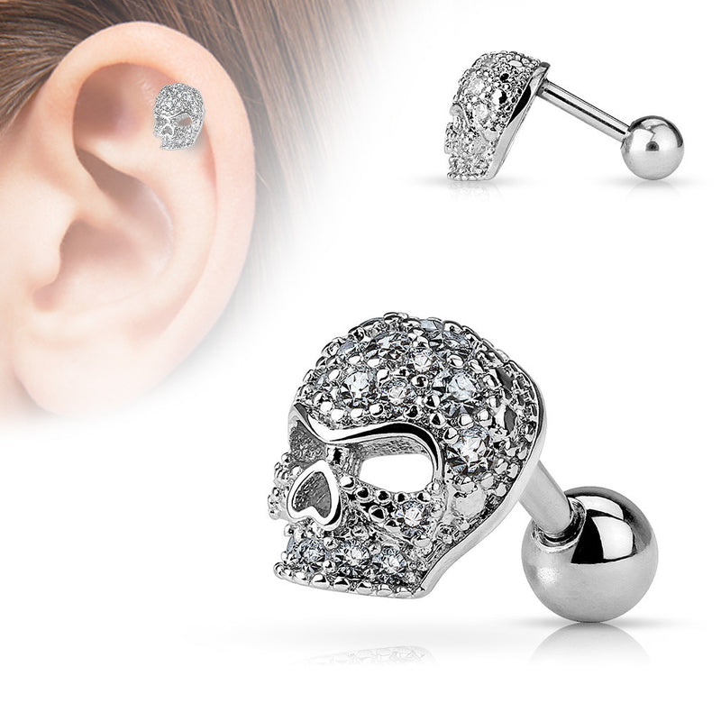316L Surgical Steel Micro CZ Paved Skull 316L Surgical Steel...