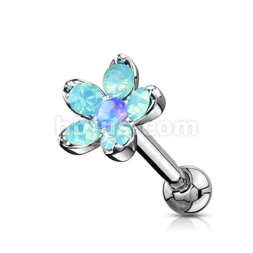 316L Surgical Steel Opalite Flower with Opal Center Top 316L Surgical... - Image 3