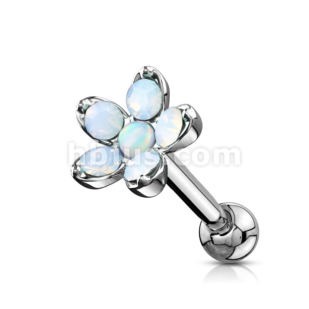 316L Surgical Steel Opalite Flower with Opal Center Top 316L Surgical... - Image 4