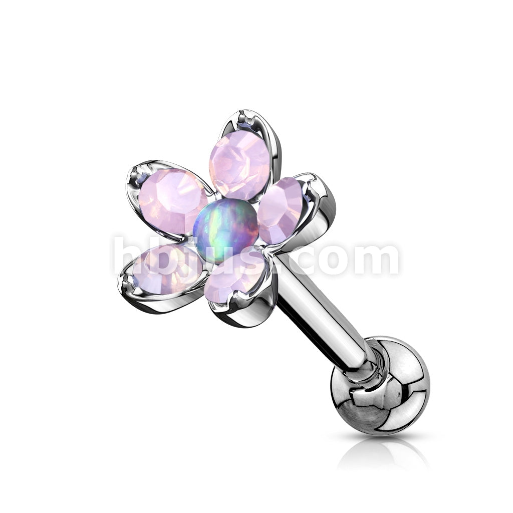 316L Surgical Steel Opalite Flower with Opal Center Top 316L Surgical... - Image 5