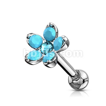 316L Surgical Steel Opalite Flower with Opal Center Top 316L Surgical... - Image 6