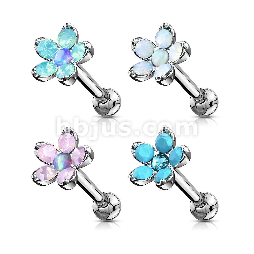 316L Surgical Steel Opalite Flower with Opal Center Top 316L Surgical... - Image 8