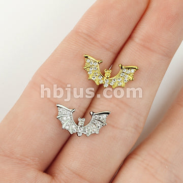 316L Surgical Steel CZ Paved Bat Wings Top 316L Surgical Steel Ear... - Image 6