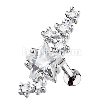 316L Surgical Steel Lined Cluster CZ Star with Large Star Center 316L... - Image 2