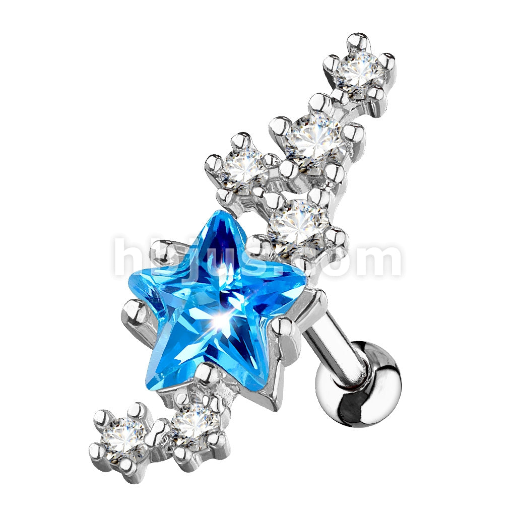 316L Surgical Steel Lined Cluster CZ Star with Large Star Center 316L... - Image 3