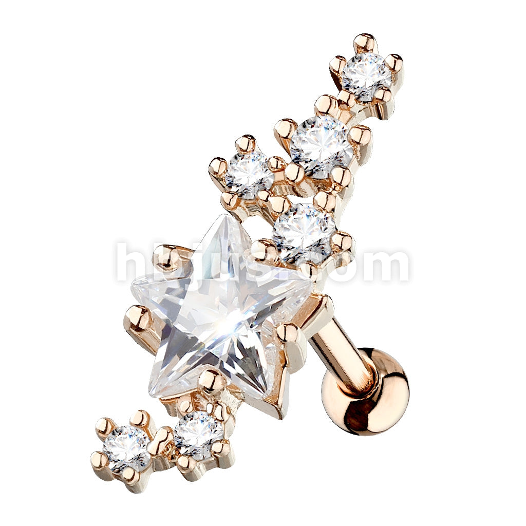 316L Surgical Steel Lined Cluster CZ Star with Large Star Center 316L... - Image 5