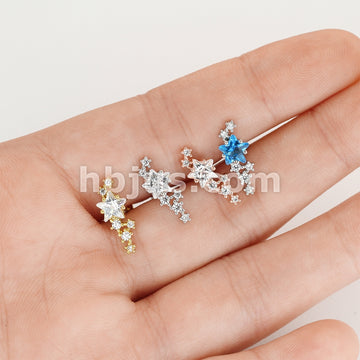 316L Surgical Steel Lined Cluster CZ Star with Large Star Center 316L... - Image 7