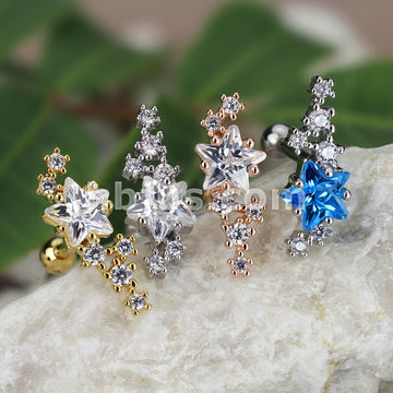 316L Surgical Steel Lined Cluster CZ Star with Large Star Center 316L... - Image 8