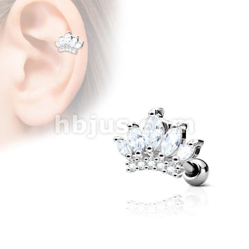 316L Surgical Steel CZ Paved Tiara Top 316L Surgical Steel Ear... - Image 2