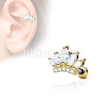 316L Surgical Steel CZ Paved Tiara Top 316L Surgical Steel Ear... - Image 3