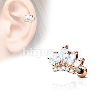 316L Surgical Steel CZ Paved Tiara Top 316L Surgical Steel Ear... - Image 4