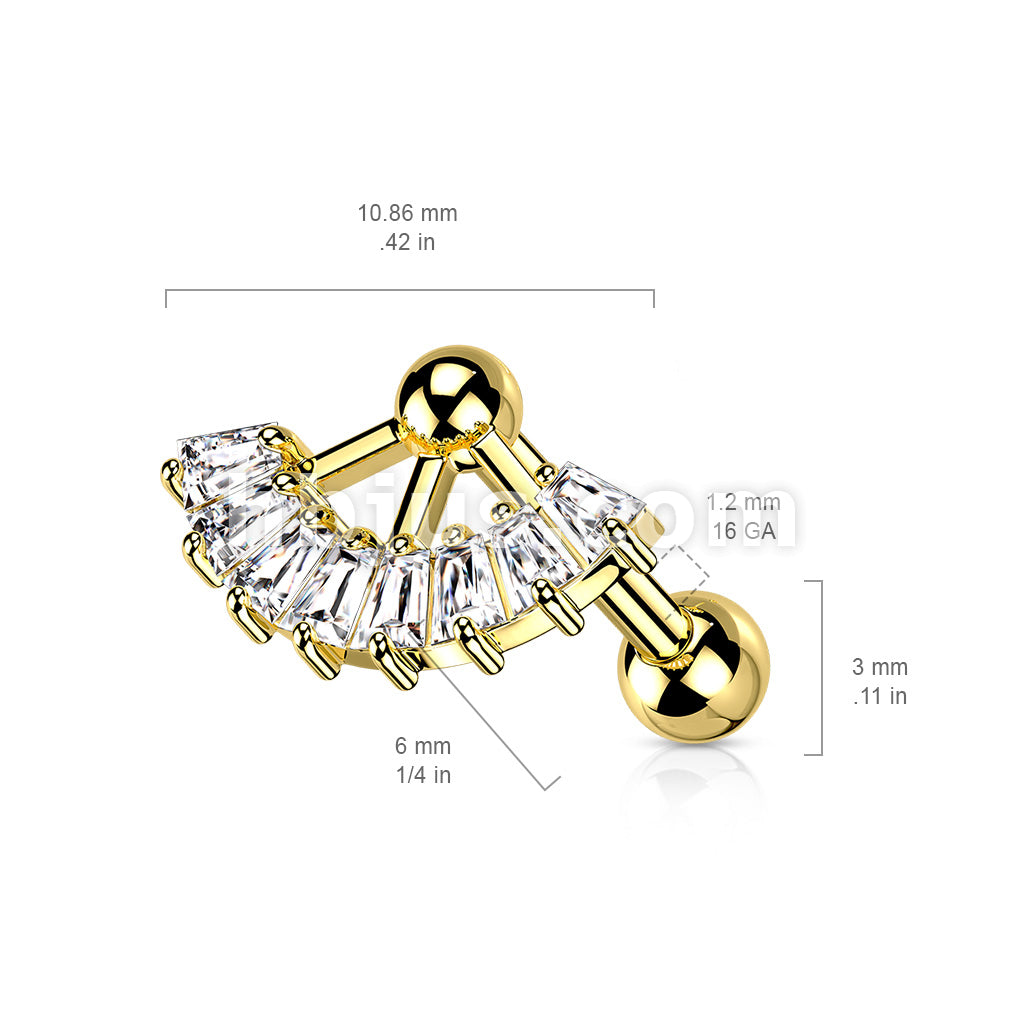 316L Surgical Steel Multi Square CZ Fan Top 316L Surgical Steel... - Image 6