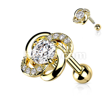 316L Surgical Steel Paved CZ Flower with CZ Center 316L Surgical Steel... - Image 4