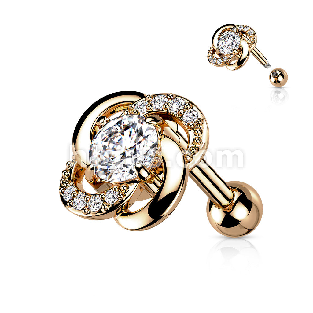 316L Surgical Steel Paved CZ Flower with CZ Center 316L Surgical Steel... - Image 5
