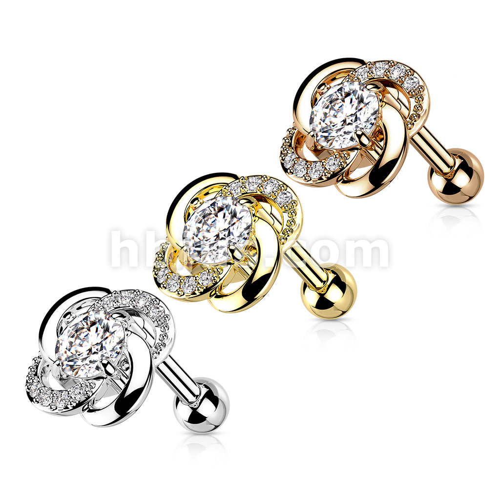 316L Surgical Steel Paved CZ Flower with CZ Center 316L Surgical Steel... - Image 7