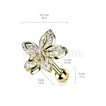316L Surgical Steel 5 Marquise CZ Flower Top 316L Surgical Steel... - Image 6