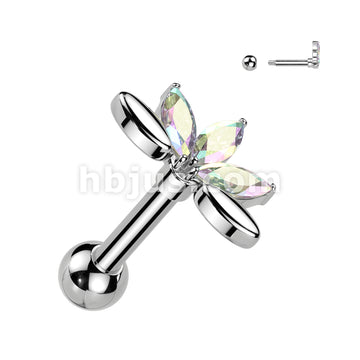 316L Surgical Steel 5 Marquise CZ Fan 316L Surgical Steel Cartilage,... - Image 2