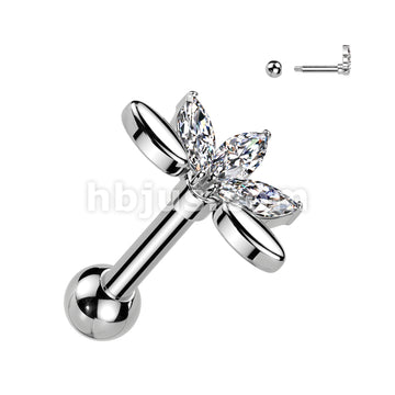 316L Surgical Steel 5 Marquise CZ Fan 316L Surgical Steel Cartilage,... - Image 3