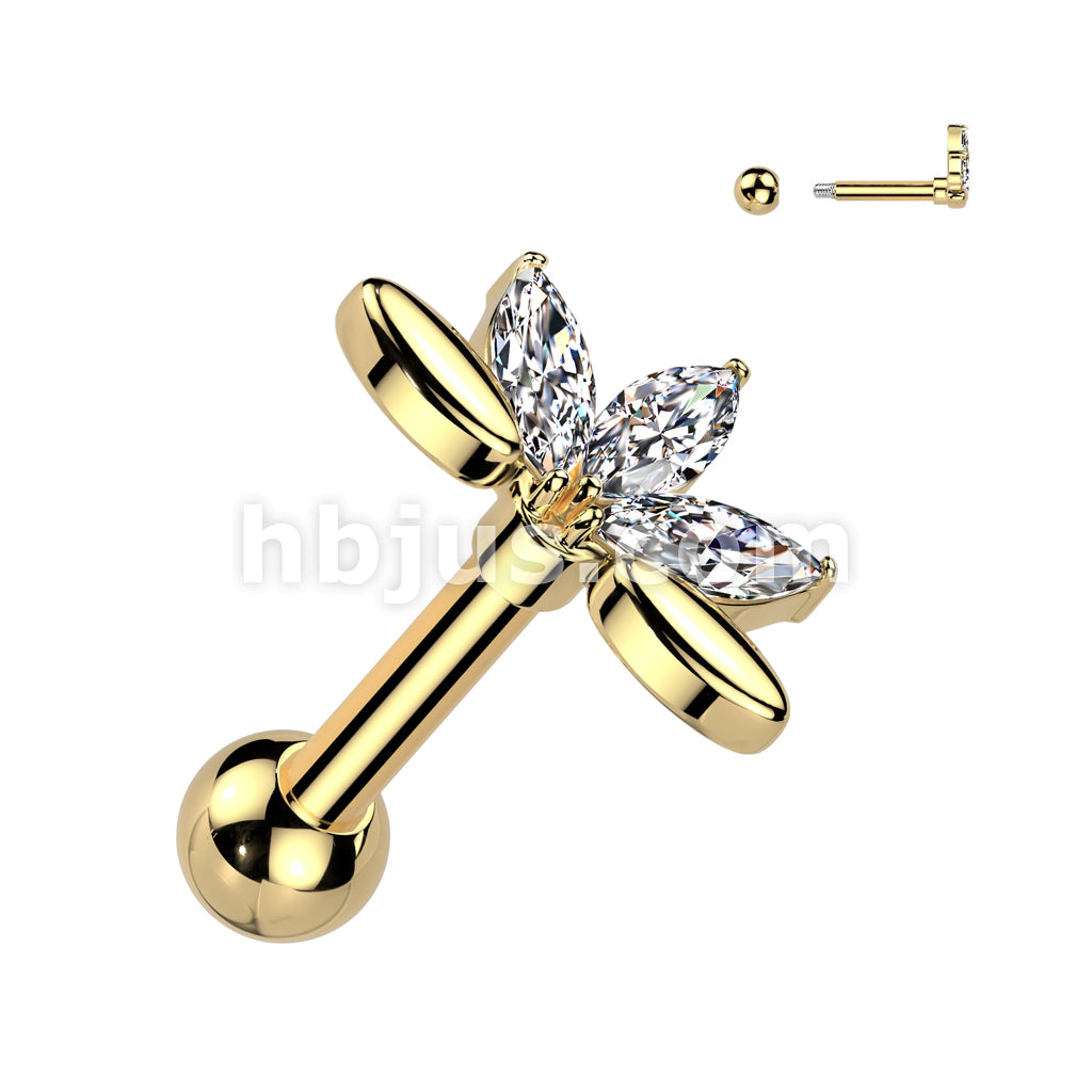 316L Surgical Steel 5 Marquise CZ Fan 316L Surgical Steel Cartilage,... - Image 4