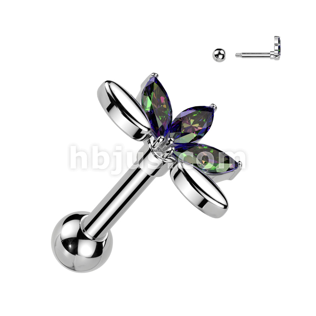 316L Surgical Steel 5 Marquise CZ Fan 316L Surgical Steel Cartilage,... - Image 5