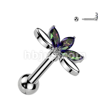 316L Surgical Steel 5 Marquise CZ Fan 316L Surgical Steel Cartilage,... - Image 5