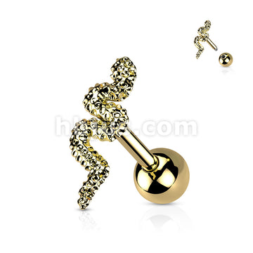 316L Surgical Steel Snake Cartilage Barbell - Image 3