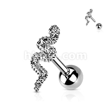 316L Surgical Steel Snake Cartilage Barbell - Image 5