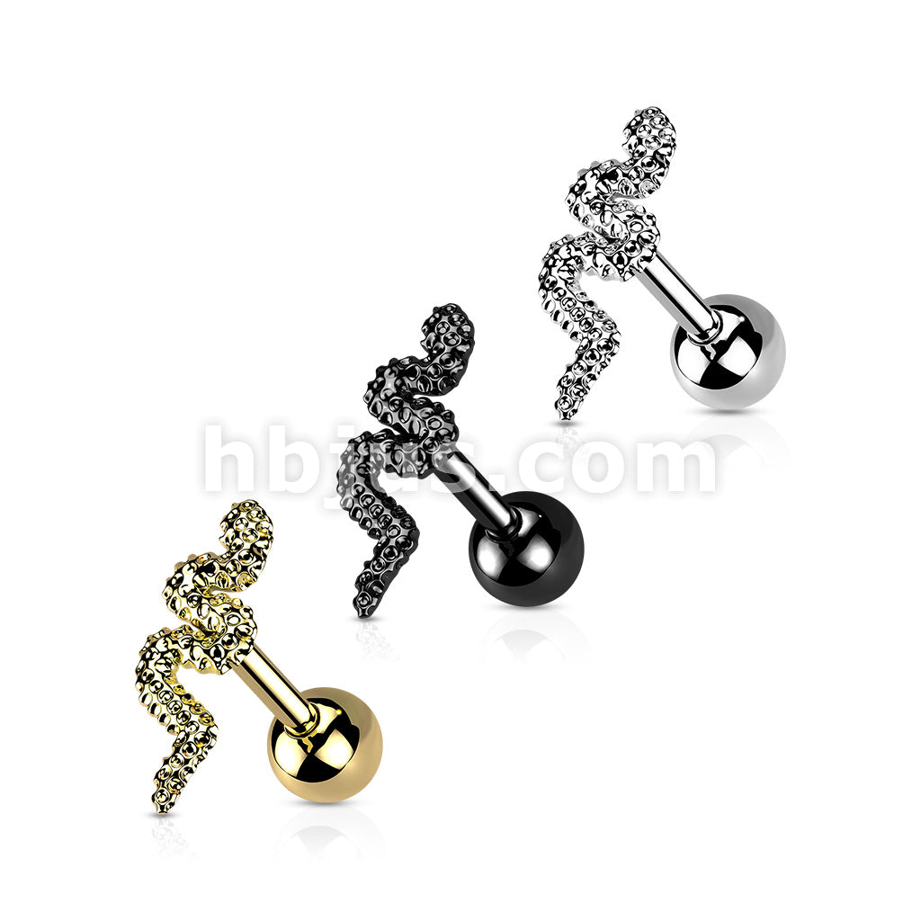316L Surgical Steel Snake Cartilage Barbell - Image 7