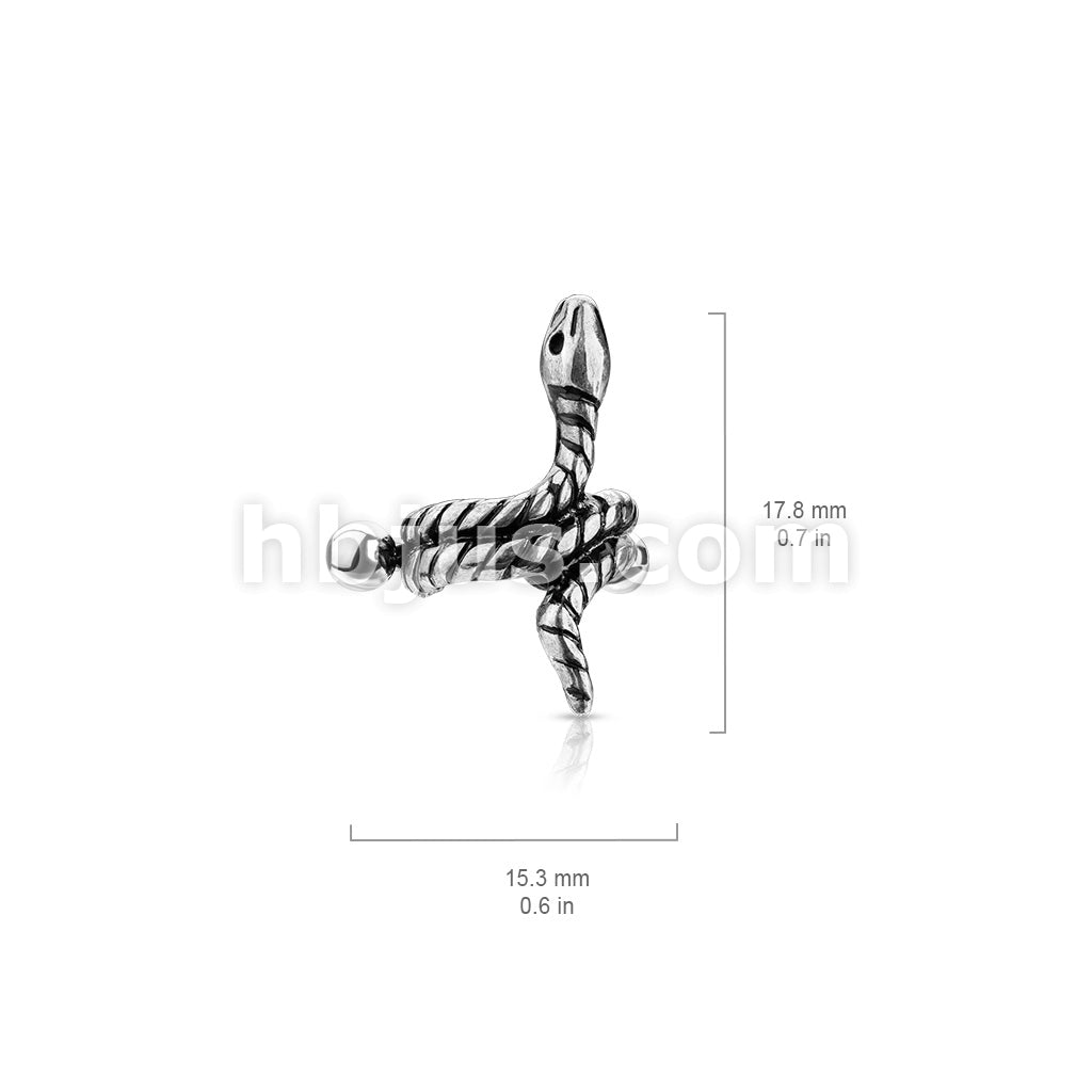 316L Surgical Steel Coiled Snake Helix Cuff with 316L Surgical Steel... - Image 5