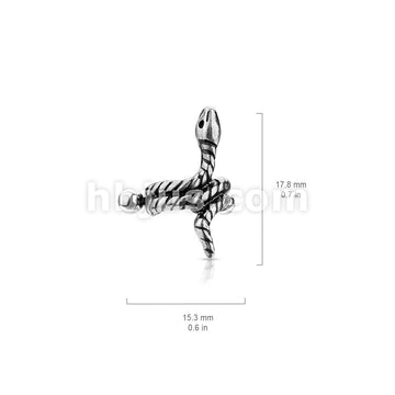 316L Surgical Steel Coiled Snake Helix Cuff with 316L Surgical Steel... - Image 5
