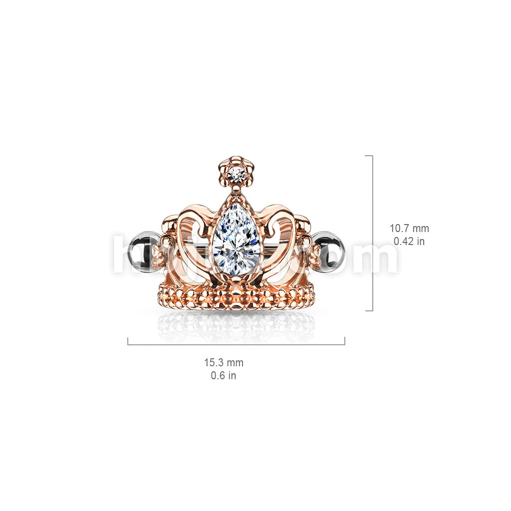 316L Surgical Steel Tear Drop Crystal Tiara Helix Cuff with 316L... - Image 6