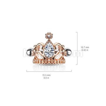 316L Surgical Steel Tear Drop Crystal Tiara Helix Cuff with 316L... - Image 6