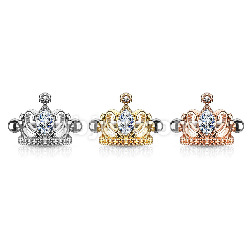 316L Surgical Steel Tear Drop Crystal Tiara Helix Cuff with 316L... - Image 7