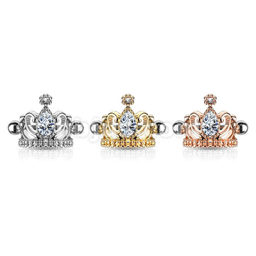 316L Surgical Steel Tear Drop Crystal Tiara Helix Cuff with 316L... - Image 7