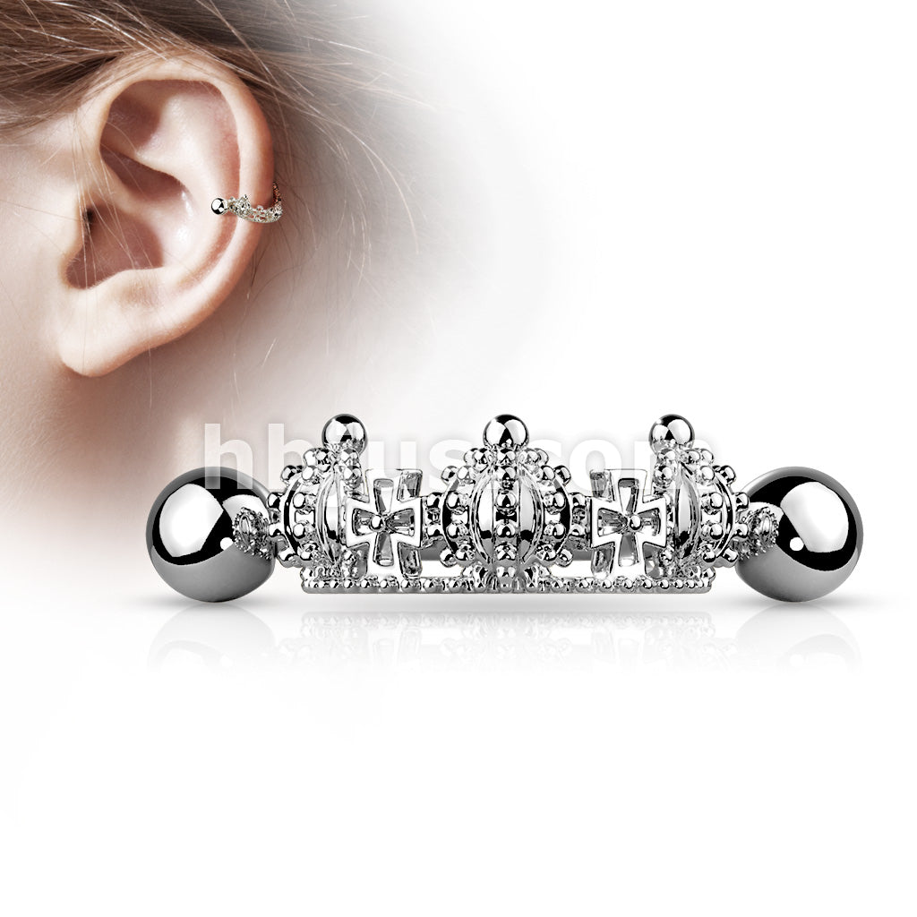 316L Surgical Steel Triple Crown Helix Cuff with 316L Surgical Steel... - Image 3