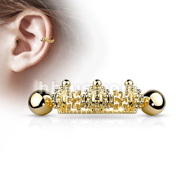 316L Surgical Steel Triple Crown Helix Cuff with 316L Surgical Steel... - Image 4