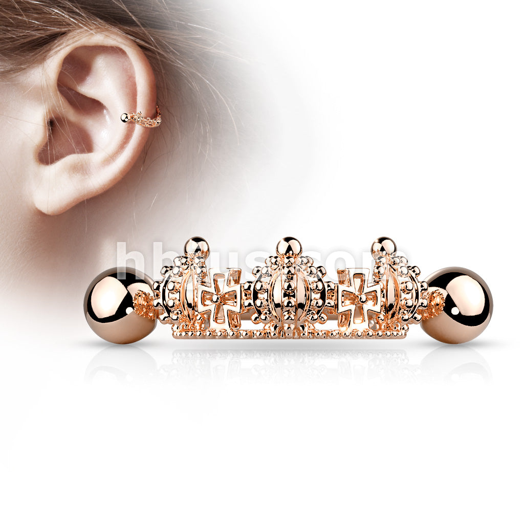 316L Surgical Steel Triple Crown Helix Cuff with 316L Surgical Steel... - Image 5