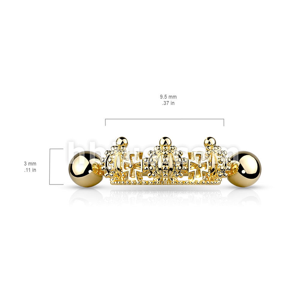 316L Surgical Steel Triple Crown Helix Cuff with 316L Surgical Steel... - Image 6