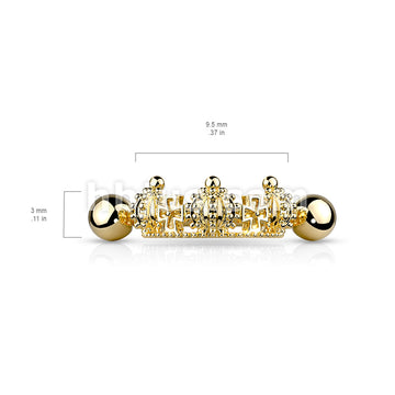 316L Surgical Steel Triple Crown Helix Cuff with 316L Surgical Steel... - Image 6