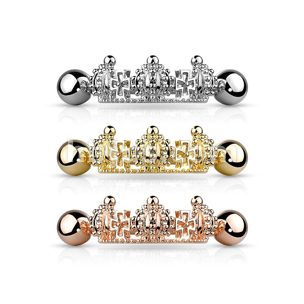 316L Surgical Steel Triple Crown Helix Cuff with 316L Surgical Steel... - Image 7