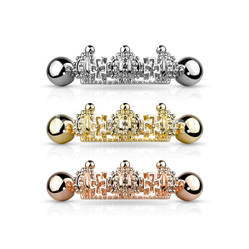 316L Surgical Steel Triple Crown Helix Cuff with 316L Surgical Steel... - Image 7