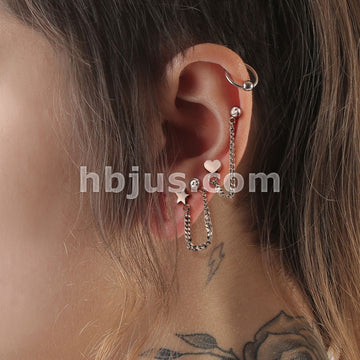 Flat Top Barbell and Chain Linked Crystal Set Barbell 316L Surgical Steel - Image 9