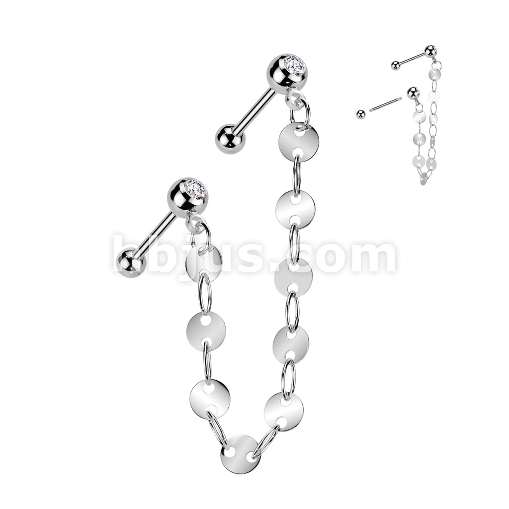 316L Surgical Steel 316L Surgical Steel Pressed Fit CZ Tragus,... - Image 3
